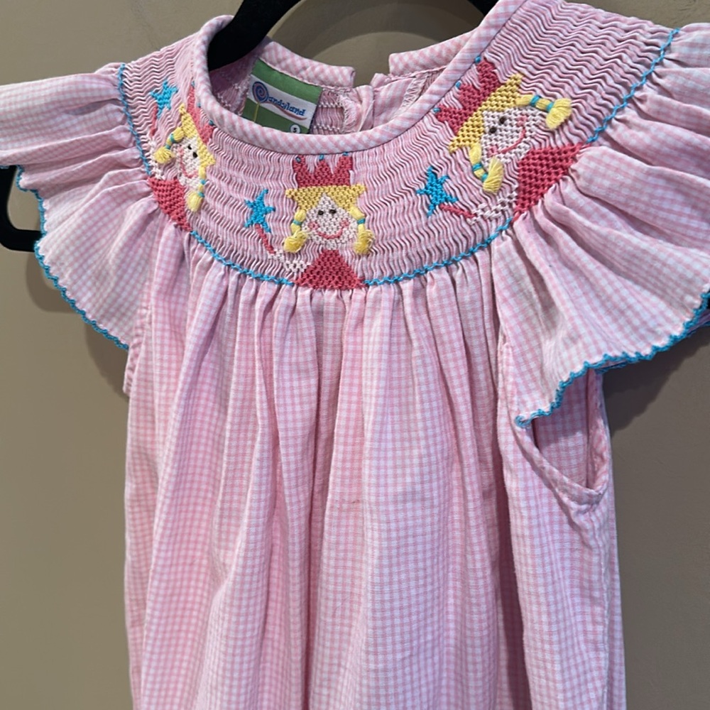 Candyland smocked pink princess dress - Picture 4 of 4